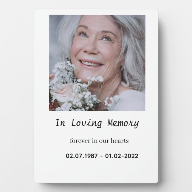 Photo “Custom Memory Plaque for Tabletop Display (Devant)