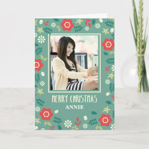 Photo Custom, Personalized Christmas Hand Drawn Card