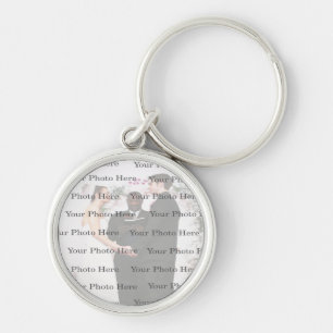 Photo Custom Round Silver Wedding Key Chain