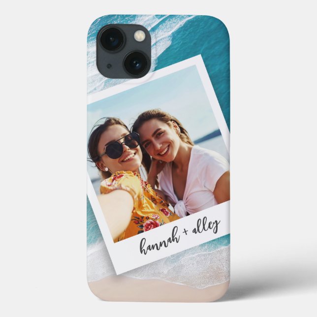 Photo Custom Script Text Beach Case-Mate iPhone Case (Back)