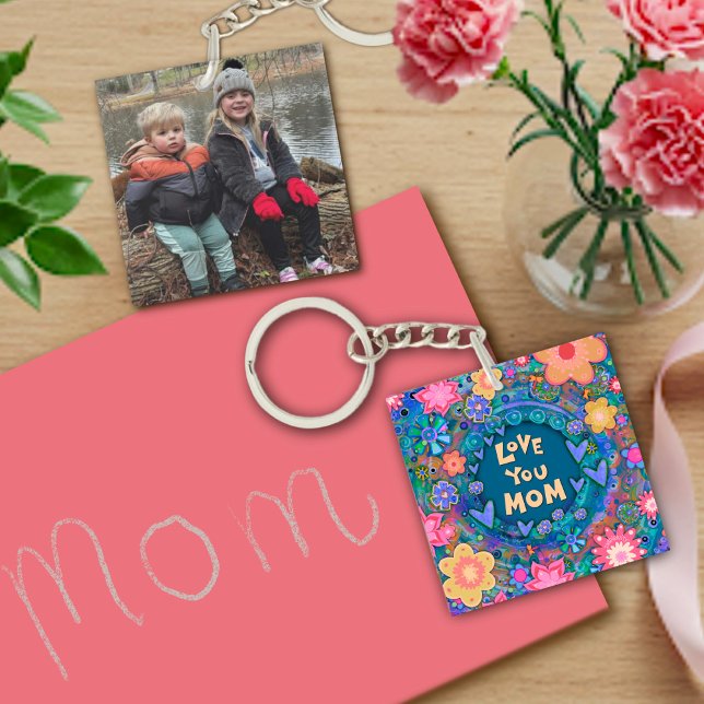 Photo customisée Joli Floral Love You Mom Art (Créateur téléchargé)