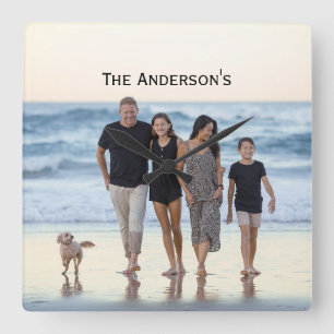 Photo Customize Monogram Personalize Picture  Square Wall Clock