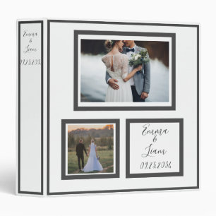 Photo Customized Abstract Names Wedding Keepsake Binder
