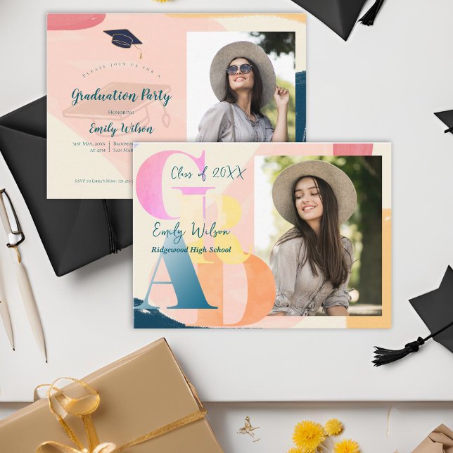 Photo Cute 2025 Graduation Party Mini Invitation (Photo Cute 2025 Graduation Party Mini Invitation)