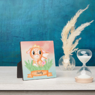 Photo Cute Baby Dragon Aquarelle Plaque