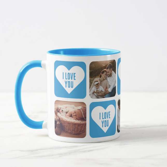 Photo Cute Blue Custom I Log You Mug (Gauche)