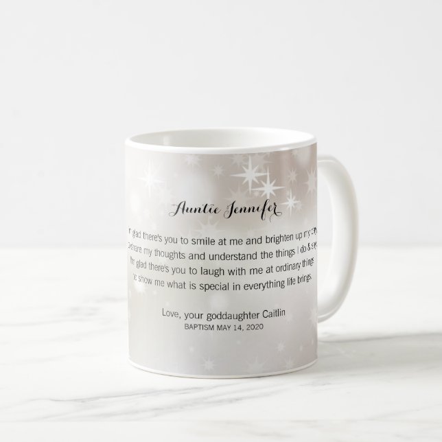 Photo Cute Thank You Godmother Gift Coffee Mug (Front Right)