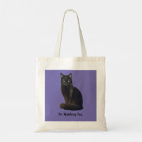 Photo Cutout Black Cat Staring Watching You Purple