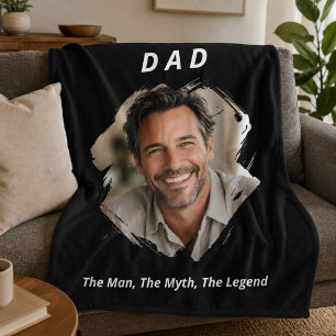 Photo Daddy man myth legend kids black white Fleece Blanket