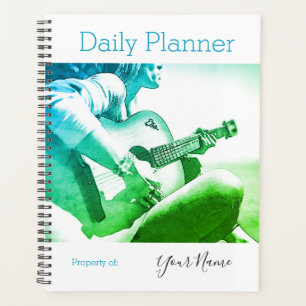 Photo Daily Planner Female Guitar Player HAMbWG