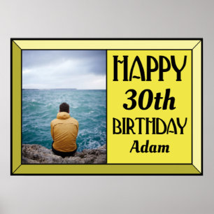 Photo d'anniversaire Art Déco 30 ans jaune
