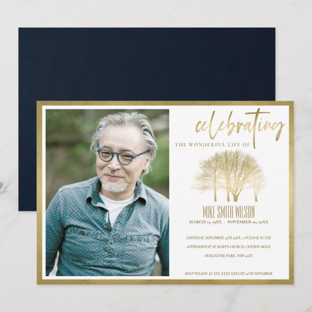 PHOTO D'ARBRE CÉLÉBRER LA CARTE DE SERVICE MÉMORIA (Devant / Derrière)
