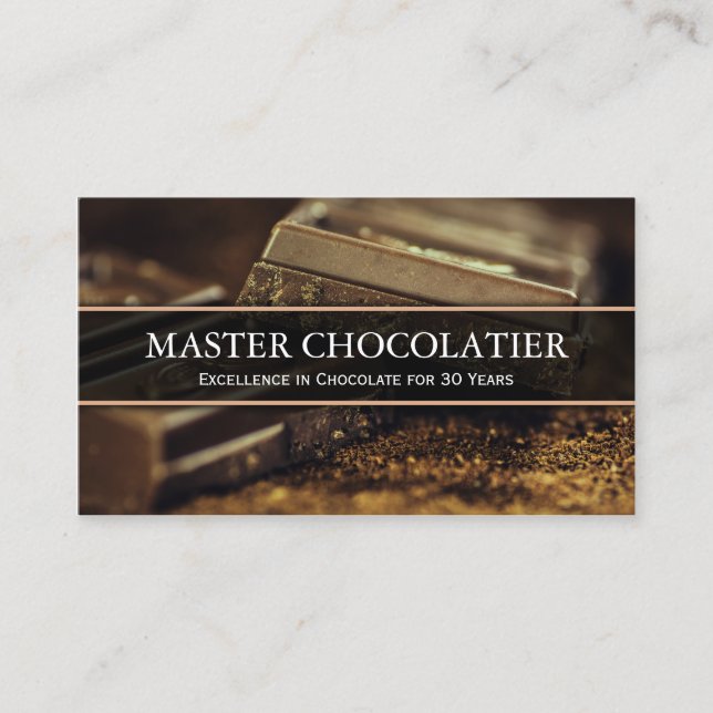 Photo Dark Chocolate, Carte de visite de chocolat (Devant)