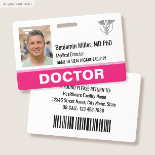Photo de badge d'identification de médecin infirmi