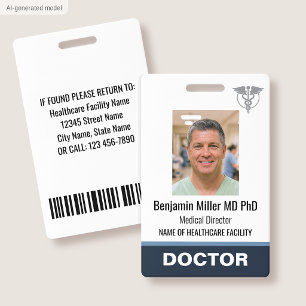 Photo de badge d'identification de médecin infirmi