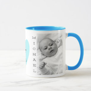 Photo de bébé personnalisée Poignée bleue Café Mug