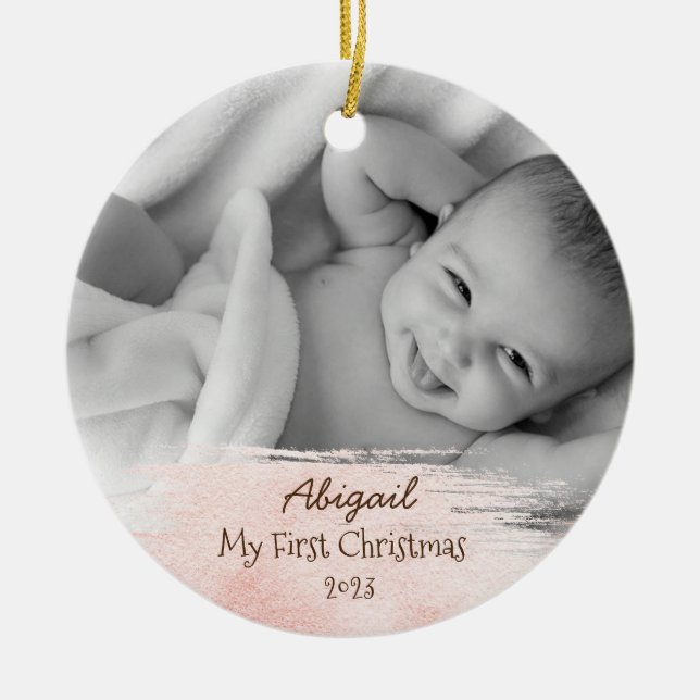 Photo de bébé Première décoration personnalisée de (Devant)