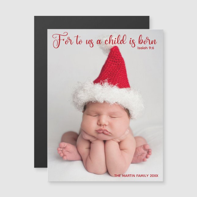 Photo de bébé religieuse Magnet de Noël chrétien (Devant / Derrière)