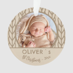 Photo de bébé tricotant pour son 1er Noël