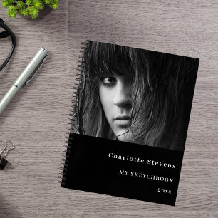 Photo de carnet de croquis noir blanc