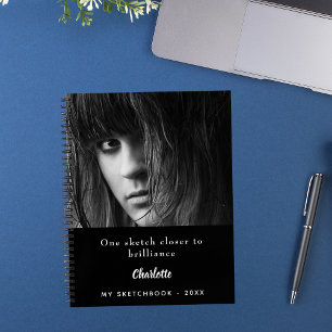 Photo de carnet de croquis noir blanc citation ins