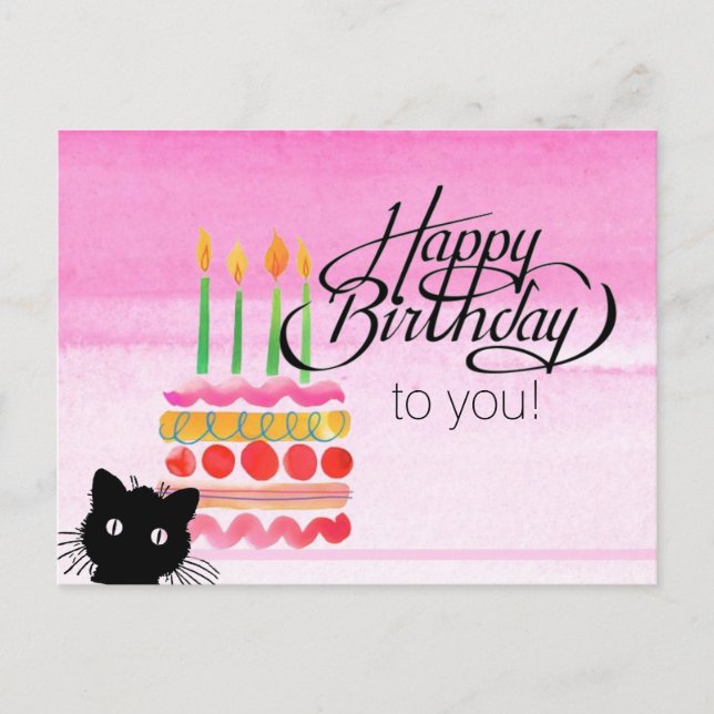 Photo de chat Bombe Bonne carte postale Anniversai (Devant)