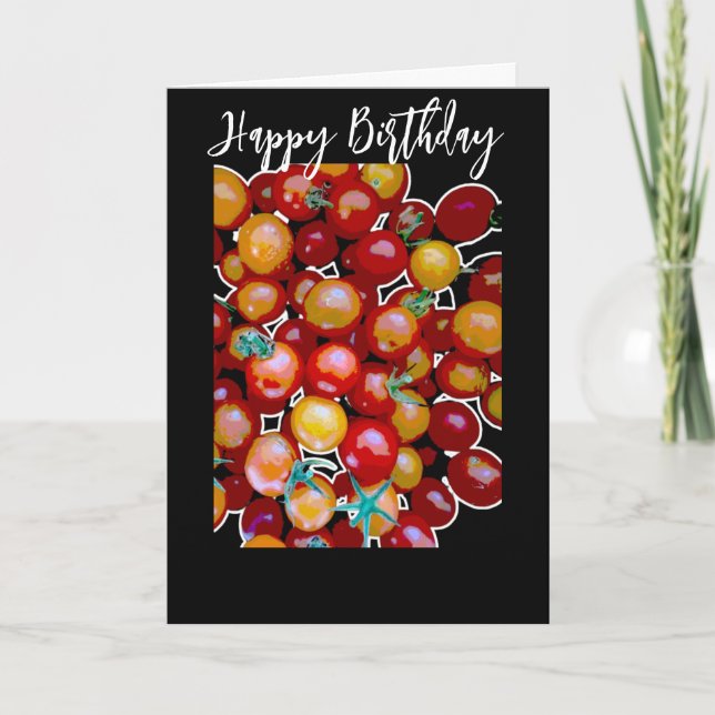 PHOTO DE CHERRY TOMATOES SUR CARTE D'ANNIVERSAIRE  (Devant)
