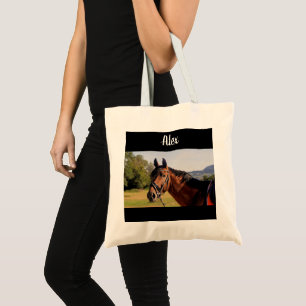 Photo de cheval et sac fourre-tout personnalisés à