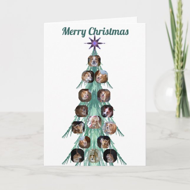 Photo de chien Arbre fractal Carte de vacances pli (Devant)
