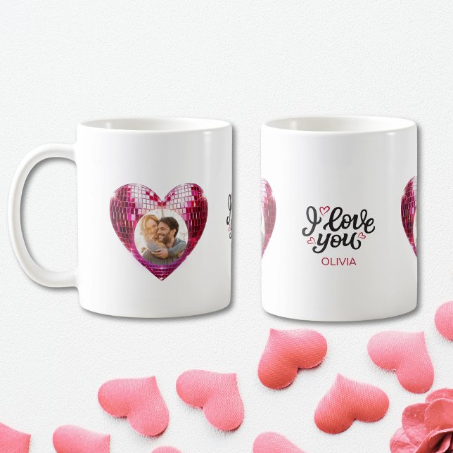 Photo de coeur personnalisée Mug de la Saint-Valen (Custom Heart Photo Valentine's Day Mug)