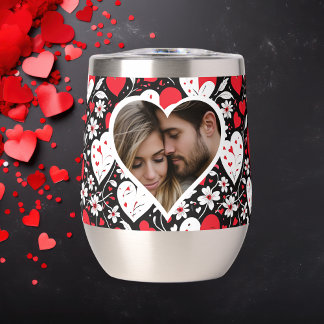 Photo de Coeurs et Fleurs rouges, noirs et blancs