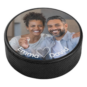 Photo de couple avec noms personnalisés Cœur d'amo