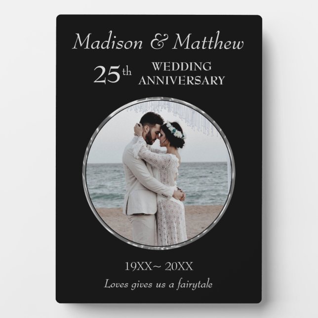 Photo de Custom Silver & Black Anniversary Plaque (Devant)