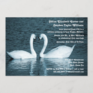 Photo de deux cygnes - faire-part de mariage