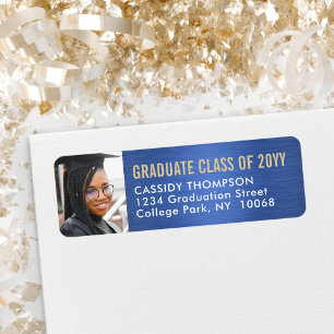 Photo de diplôme Blue Gold & White Adresse de reto