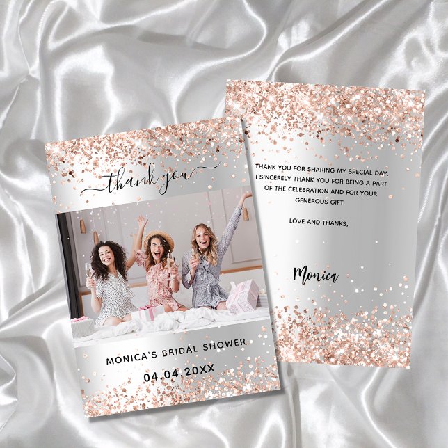 Photo de faire-part de mariage à la rose argentée (Créateur téléchargé)