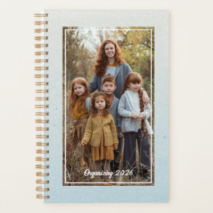Photo de famille aquarelle bleu doux personnalisé