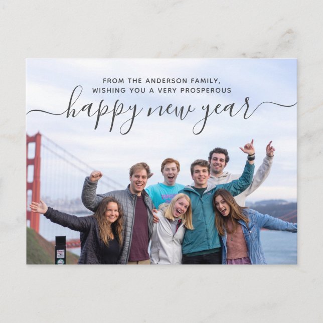 Photo de famille Bonne année Carte postale (Devant)