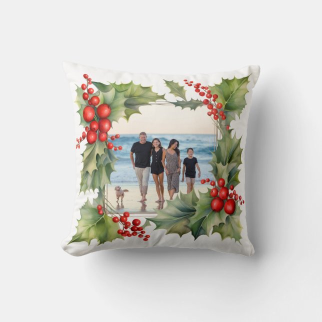 Photo de famille Cadre Floral Oreiller de Noël (Recto)