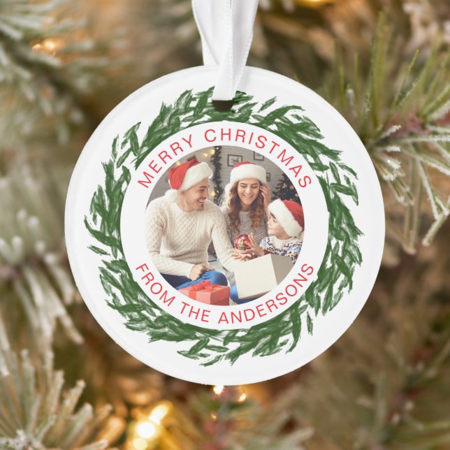 Photo de famille de la couronne de Noël simple et  (Arbre)