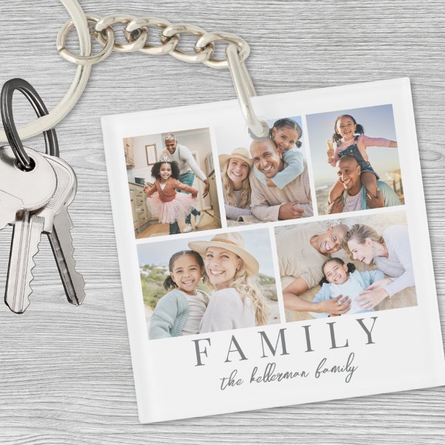 Photo de famille double face personnalisé (Custom Double Sided Family Photo Keychain)
