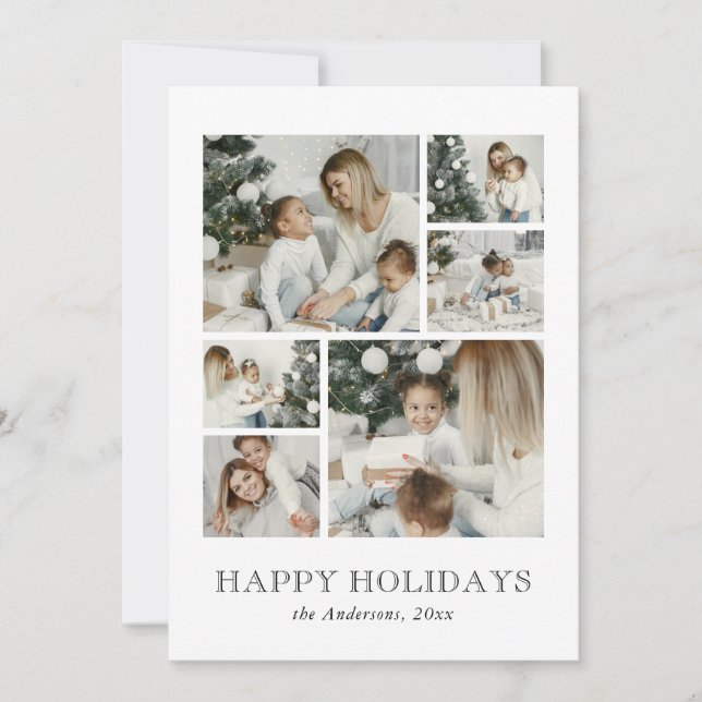 Photo de famille moderne Collage de Noël Carte de  (Devant)
