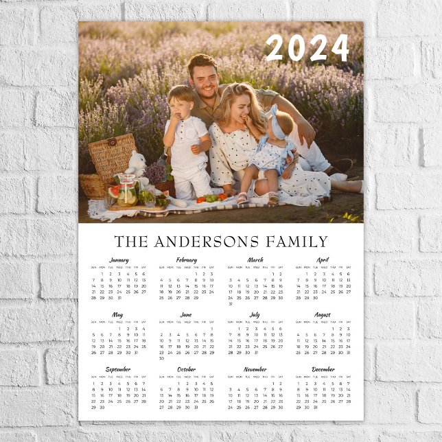 Photo de famille moderne poster du calendrier 2024 (Créateur téléchargé)