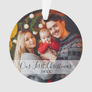 Photo de famille moderne pour le premier Noël