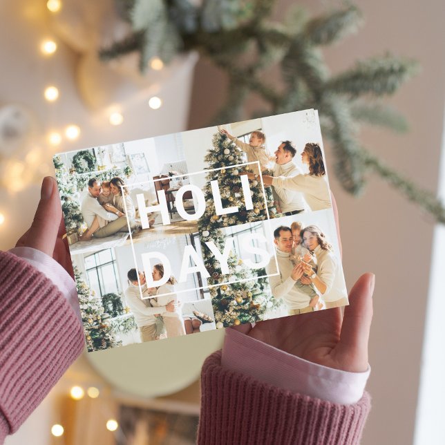 Photo de famille Noël Quatre | Carte postale vacan (Créateur téléchargé)
