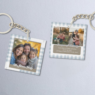 Photo de famille personnalisée bleu poussiéreux mo