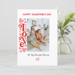 Photo de famille personnalisée Carte Saint-Valenti