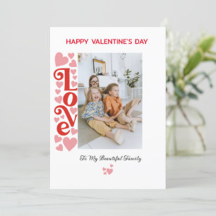 Photo de famille personnalisée Carte Saint-Valenti