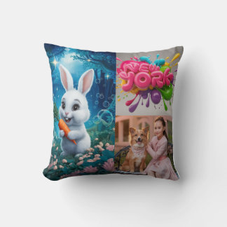 photo de famille personnalisée, coussins boho