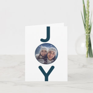 Photo de famille personnalisée de Noël Joy Carte b